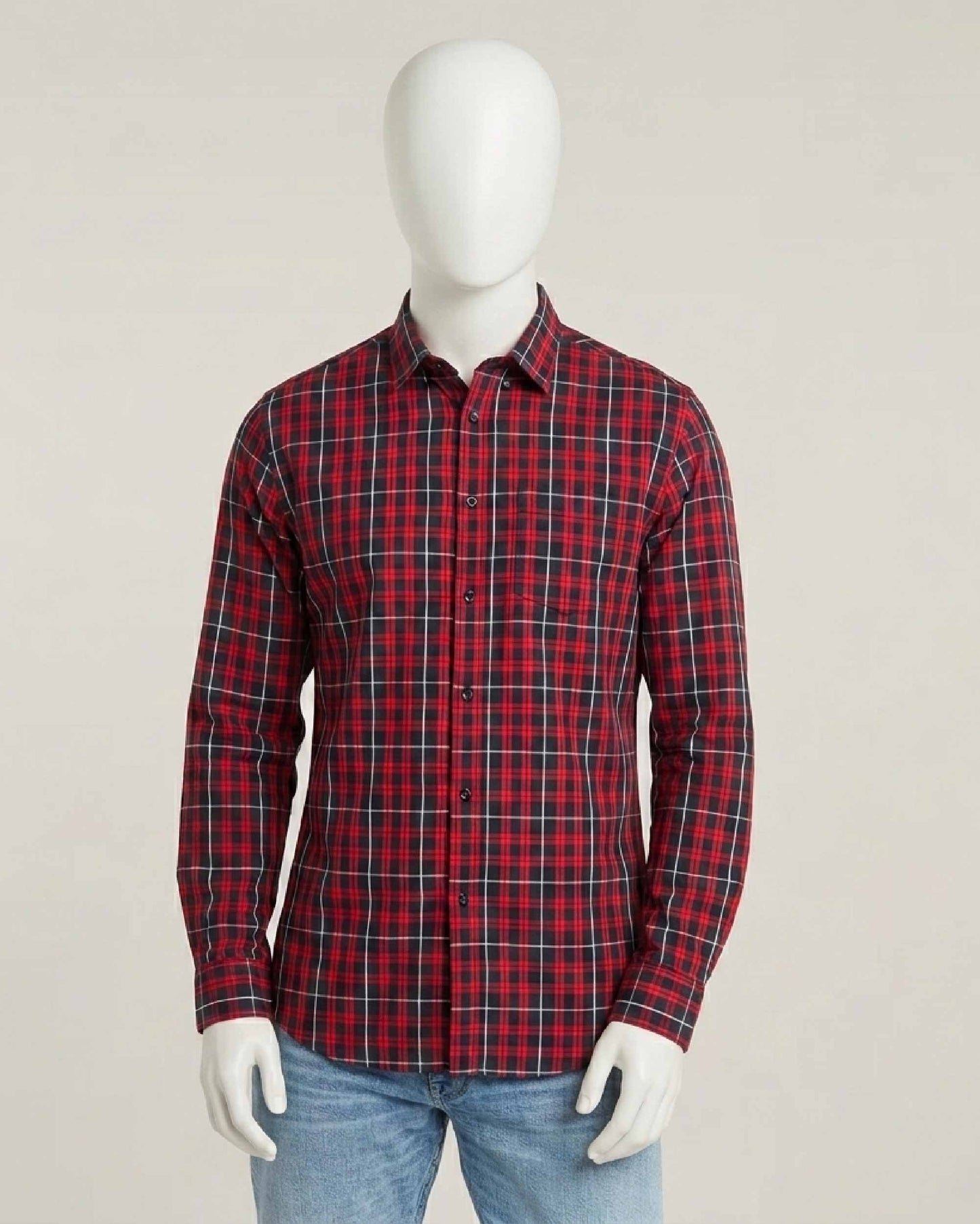 Red & Navy Check Shirt