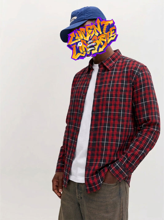 Red & Navy Check Shirt