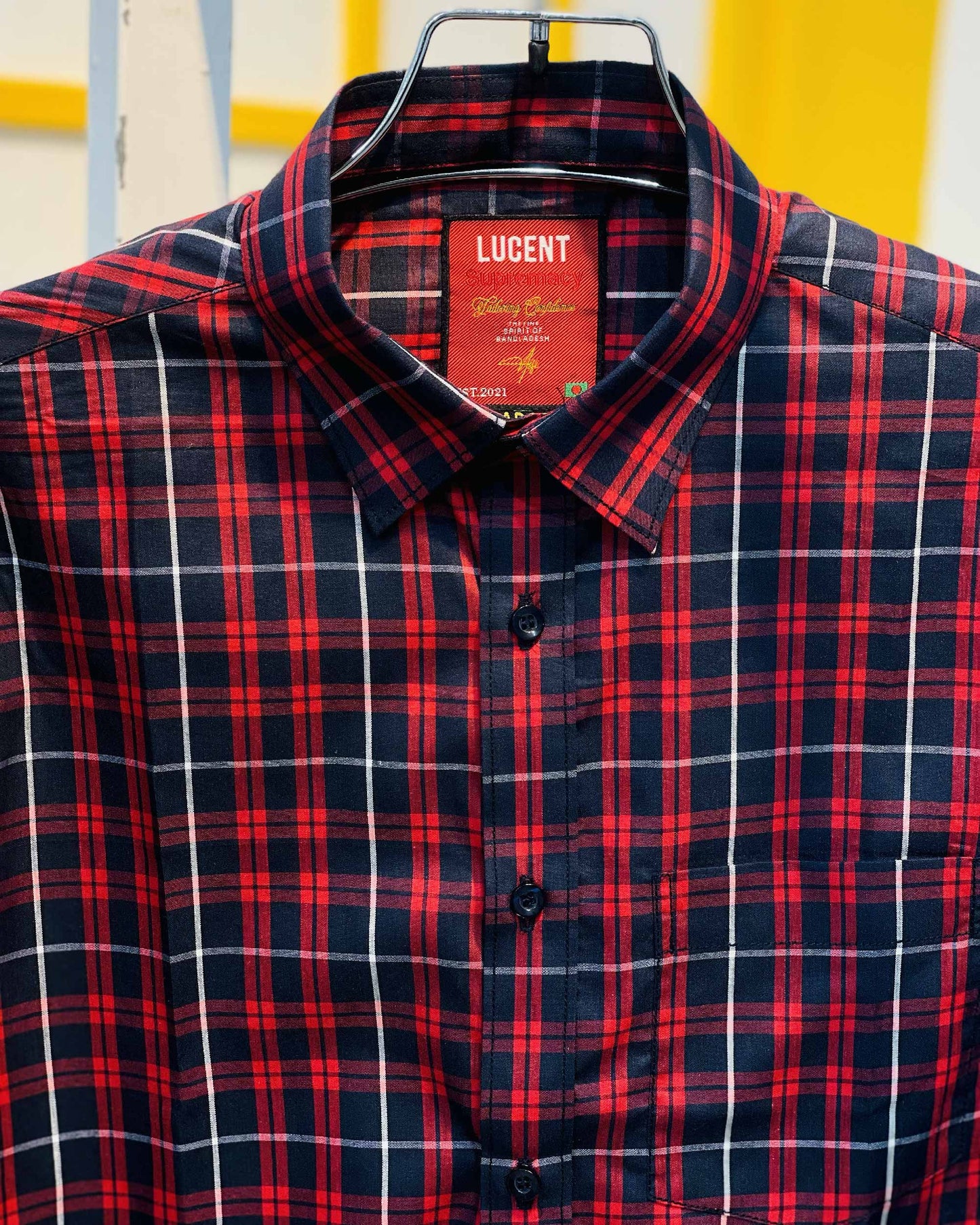 Red & Navy Check Shirt